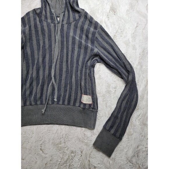 People Of Leisure Stripe Drawstring Long Sleeve Hoodie Size S - Picture 6 of 12